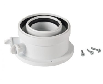 Адаптер коаксиальный вертикальный Ø80/125 мм Ø80 мм - ПП, Ø125 мм АЛ